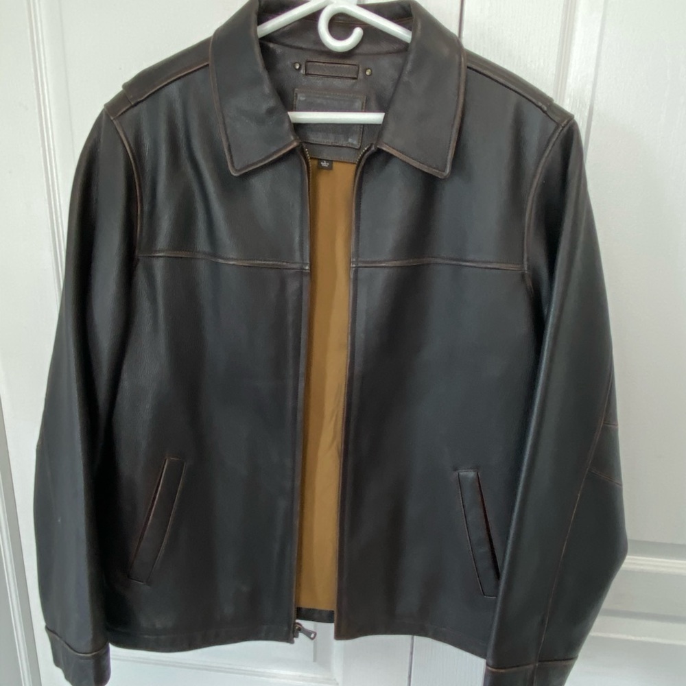 NWOT Sonoma leather coat!